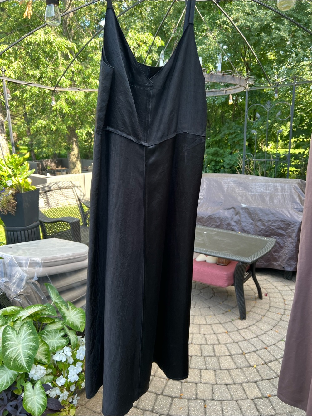 Black Satin Slip Dress Zara Sz S